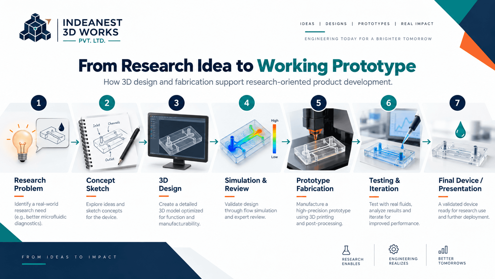 Indeanest design and fabrication process, from research idea to working prototype